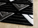 Venus Geometric Rug - Black Grey picture of the corner of the rug