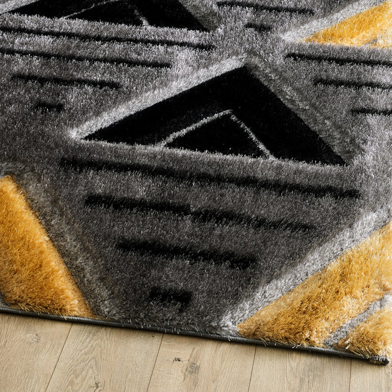 Venus Geometric Rug - Grey Gold