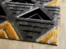 Venus Geometric Rug - Grey Gold picture of the rug corner