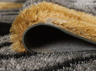 Venus Geometric Rug – Grey Gold: close-view picture of the pile height