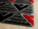 Venus Geometric Rug - Grey Red picture of the rug corner