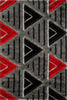 Venus Geometric Rug - Grey Red picture of the rug design