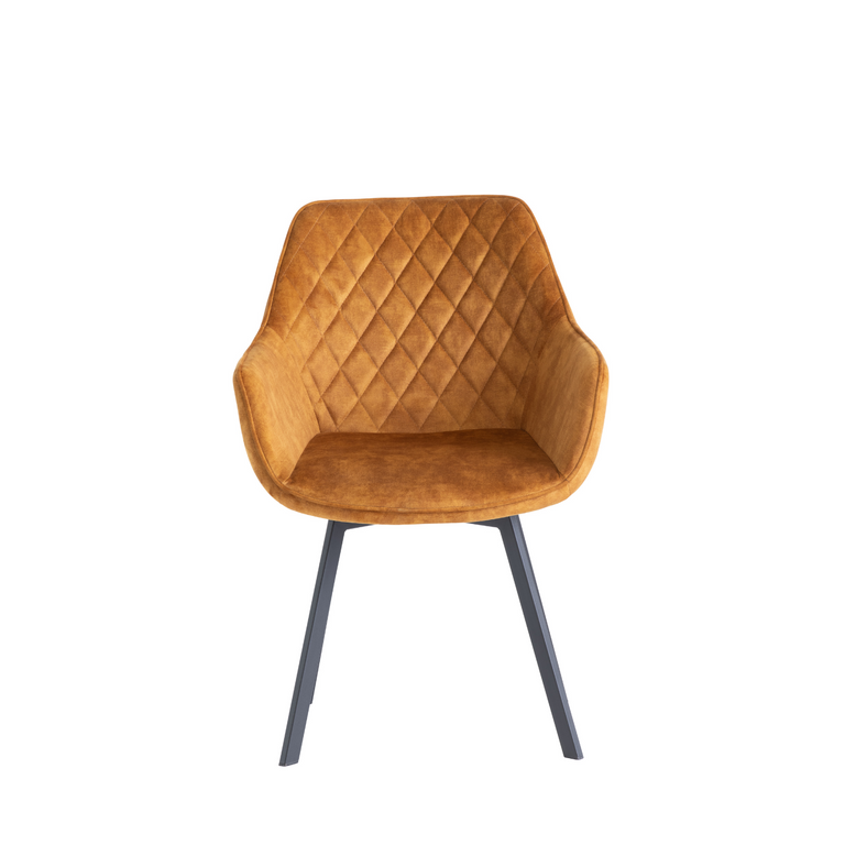 Vesper Swivel Dining Chairs Antique Gold (Set of 2)