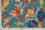 Nourison Vibrant Rug VIB09 Teal with a colorful floral pattern