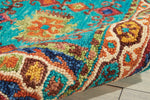 Nourison Vibrant Rug VIB09 Teal hand-tufted rug with a vintage look