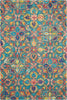 Nourison Vibrant Rug VIB09 Teal picture of the rug floral design