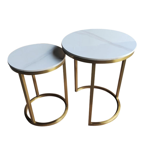 Vienna S/2 Marble Side Tables enhancing home decor with luxury