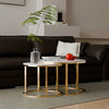 Stylish Vienna S/2 Marble Coffee Tables with sturdy metal bases