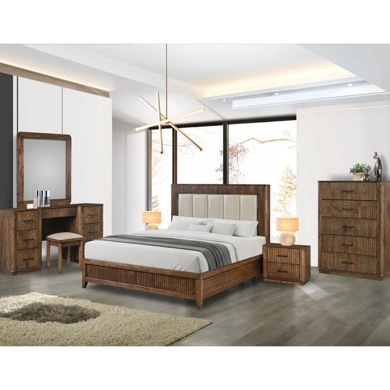 Vienna Super King Size Bed Frame Cream - Luxury Rubberwood Frame with Fabric Upholstered Curved Headboard