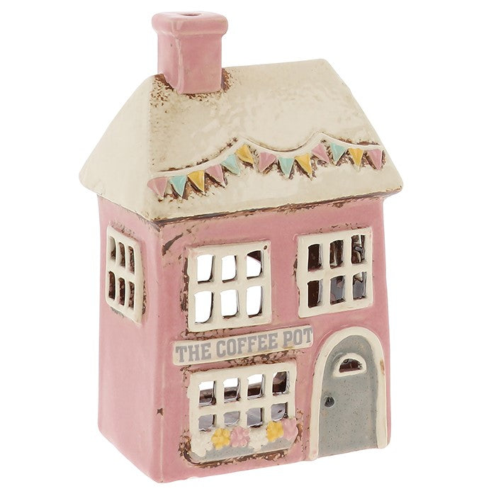 Village Pottery Coffee Pot Shop - Tealight Holder Ceramic Giftware