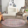 Nourison Vintage Kashan Rug VKA05 Grey Multi – Round lifestyle picture in the living room