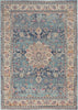 Nourison Vintage Kashan Rug VKA01 Blue picture of the rug damask design