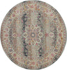 Nourison Vintage Kashan Rug VKA01 Grey Round picture of the rug damask design