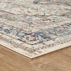 Nourison Vintage Kashan Rug VKA07 Ivory Blue with a bordered design