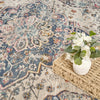 Nourison Vintage Kashan Rug VKA07 Ivory Blue made in a vintage style 