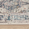 Nourison Vintage Kashan Rug VKA07 Ivory Blue damask rug with a distressed finish