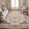 Nourison Vintage Kashan Rug VKA13 Blue Gold lifestyle picture in the living room