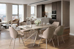 Vista Dining Table 140cm in beige with a matte finish