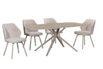 Vista 180cm Dining Table in Beige shown from the side (4)