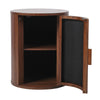 Walnut Round Bedside Cabinet – Modern Walnut Cabinet Side Table