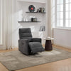 Waterville Electric Recliner Swivel & Glide Armchair Dark Grey life style photo with reclined seat