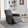 Waterville Electric Recliner Swivel & Glide Armchair Leroy Grey life style photo with reclined seat