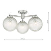 Stylish lighting fixture Wayne Bathroom 3 Light Semi Flush

