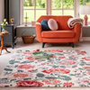 Laura Ashley Wendling Floral Rug Poppy Red lifestyle picture in the living room