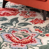 Laura Ashley Wendling Floral Rug Poppy Red close-up view picture of the pattern design