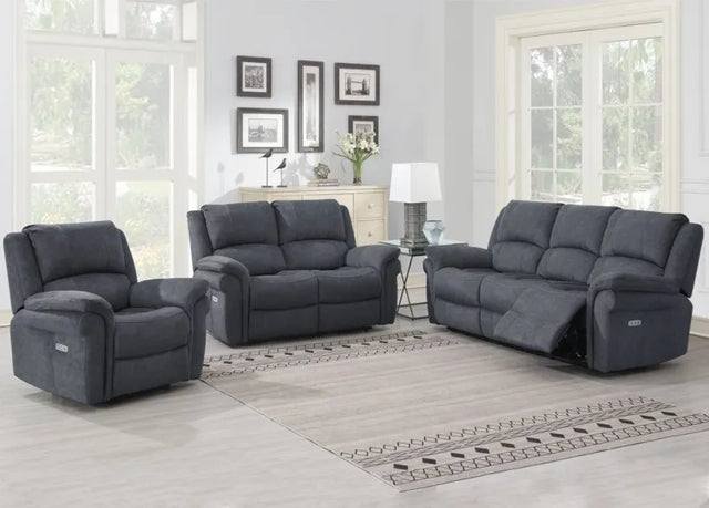 Wentworth 3 Seater Sofa Electric Recliner Grey