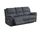 Wentworth 3 Seater Sofa Electric Recliner Grey picture with reclined seat on the white background