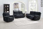 Westbury 2 Seater Sofa Electric Recliner Bowery Ink life style photo with armchair and 3-seater sofa