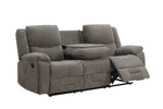 Weston 3 Seater Sofa Recliner Mocha picture with reclined seat and drop down table on the white background