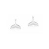 Whale Tail Stud Earrings Silver picture on the white background