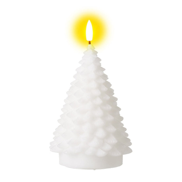 White Tree Wax Battery Candle Large