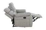 Wilbur 2 Seater Sofa Recliner Grey side view picture with reclined seat