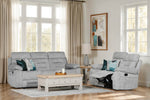 Wilbur 2 Seater Sofa Recliner Grey life style picture with 3 seater sofa