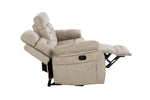 Wilbur 3 Seater Sofa Recliner Latte side view picture with reclined seat