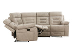Wilbur Corner Sofa Recliner Latte side view picture with reclined seat