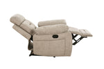 Wilbur Recliner Armchair Latte side view picture with reclined seat