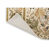 Morris & Co Wilhelmina Floral Rug Linen Mustard with a cotton and latex backing
