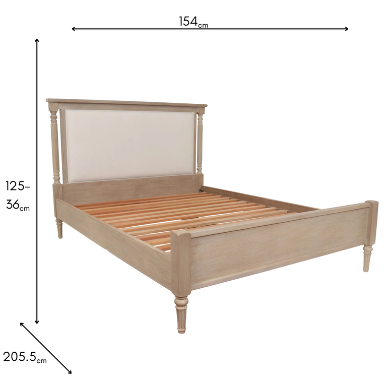 Willow 4ft 6″ Double Bed Timber Wash - Wooden Bed Frame Collection