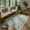 Morris & Co Willow Boughs Floral Outdoor Rug Leafy Arbour lifestyle picture in the patio