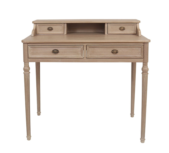 Willow Dressing Table Timber Wash - Wooden Vanity Table with Drawers