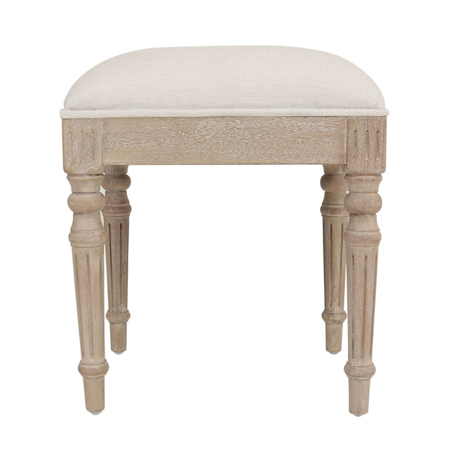 Willow Dressing Stool Timber Wash - Upholstered Wooden Stool