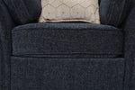 Winnie Accent Chair Navy close view picture of the chair upholstery