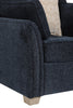 Winnie Accent Chair Navy close view picture of the chair wooden leg