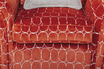 Winnie Accent Chair Rust close view picture of the upholstery