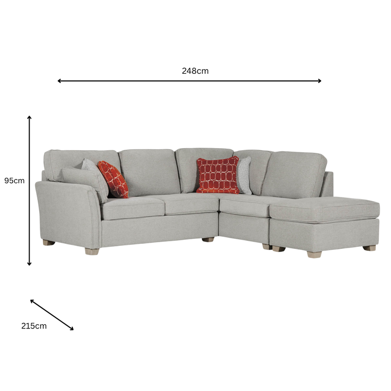 Winnie Corner Sofa RHF Natural with Scatter Cushions – Modern Living Room Furniture Suite