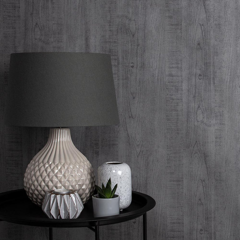 Graham & Brown Wood Grain Grey Wallpaper